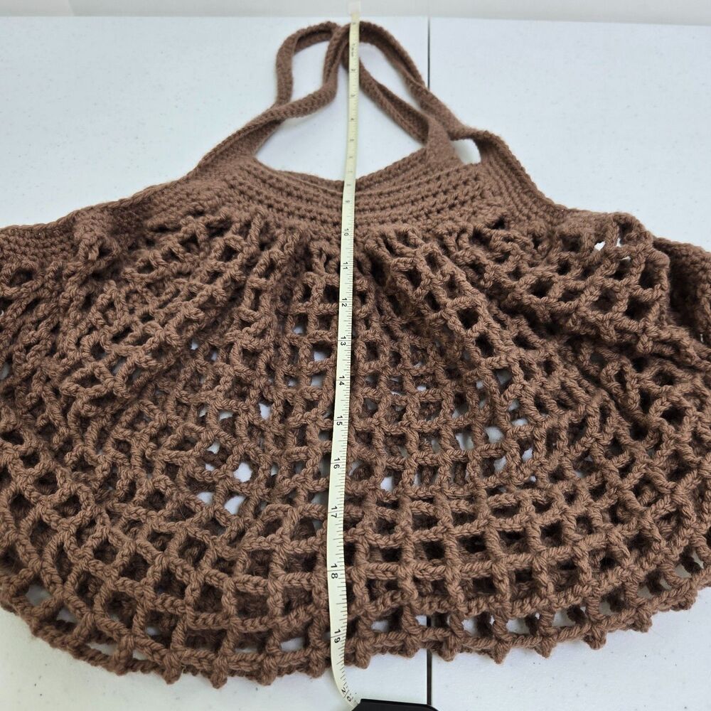 Handmade Cotton Crochet Market Bag - Brown Earth Tones - Large - Picture 6 of 6